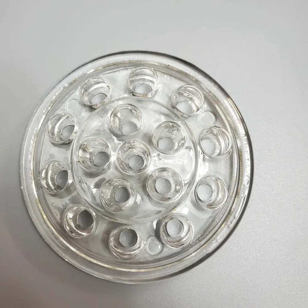 Vintage Flower Frog Clear Glass‎ Round Floral Arrangement 16 Holes